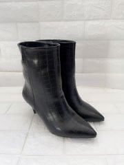 Melon Siyah Kroko Bootie