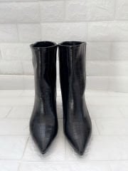 Melon Siyah Kroko Bootie