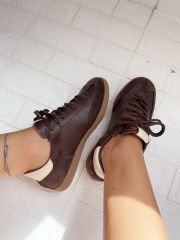 Choco Hakiki Deri Çikolata Kahvesi Sneaker