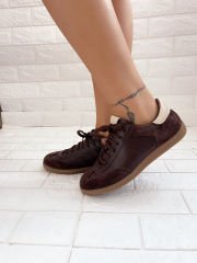 Choco Hakiki Deri Çikolata Kahvesi Sneaker
