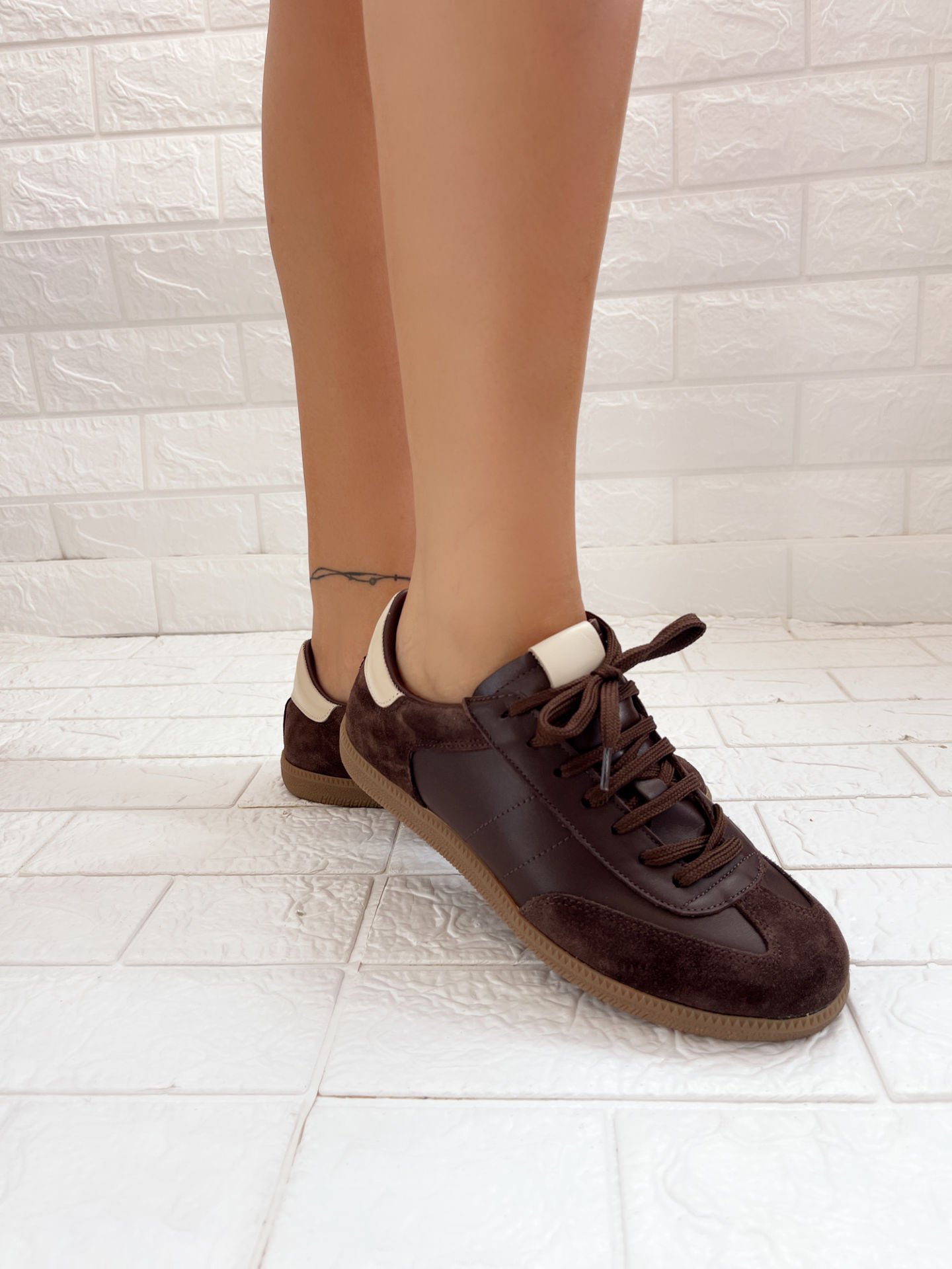 Choco Hakiki Deri Çikolata Kahvesi Sneaker