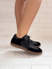 Kozzy Siyah Hakiki Deri Sneaker Ayakkabı