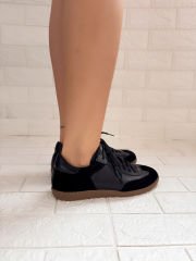 Kozzy Siyah Hakiki Deri Sneaker Ayakkabı