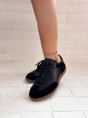 Kozzy Siyah Hakiki Deri Sneaker Ayakkabı