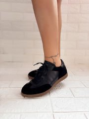 Kozzy Siyah Hakiki Deri Sneaker Ayakkabı